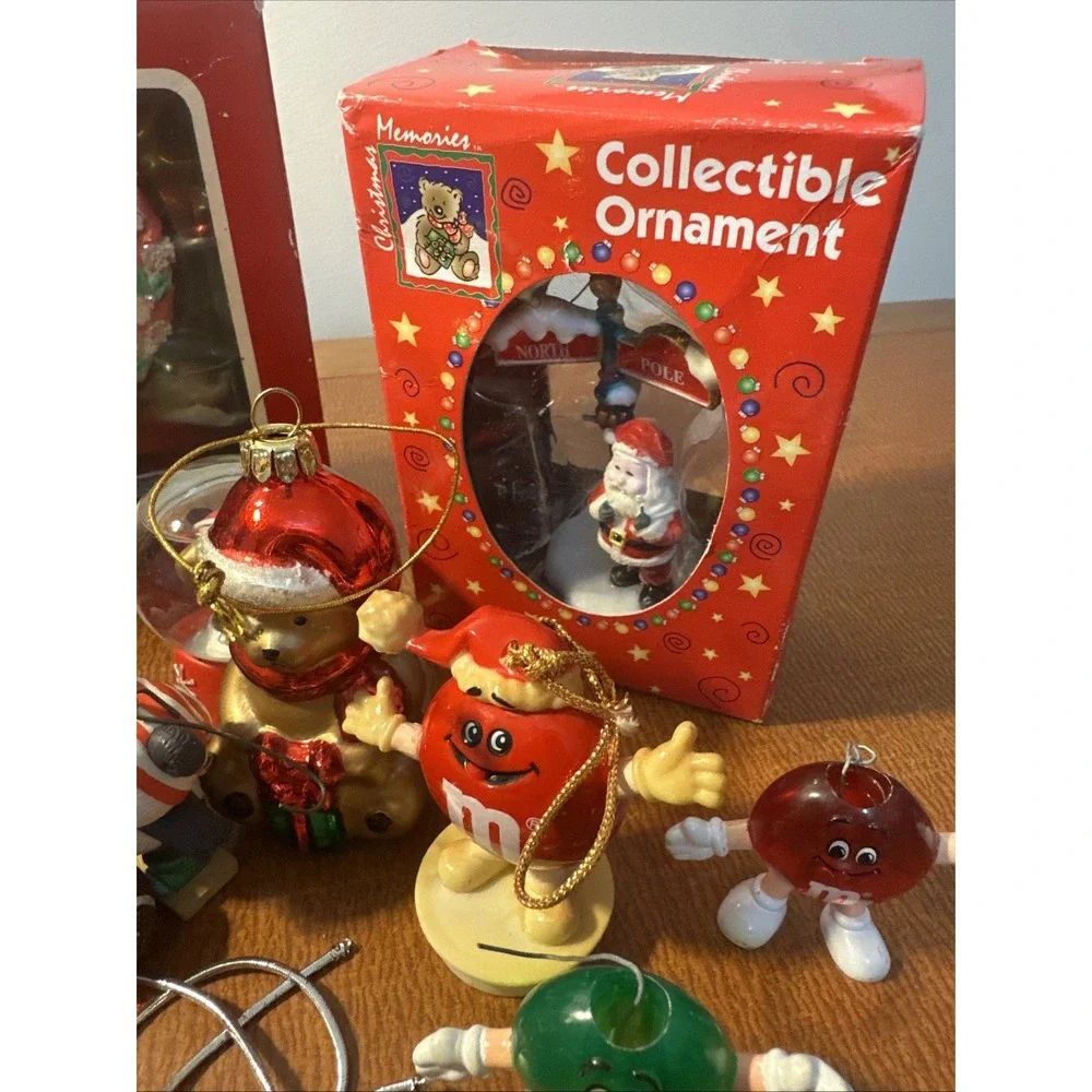 Lot Of 1990's &‎ Early 2000's Christmas Vtg Ornaments: M&Ms, Mice, Sports